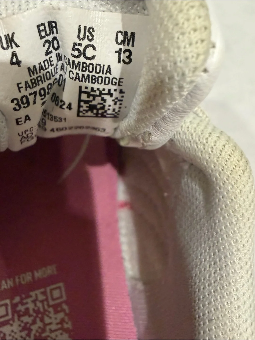 PUMA Toddler Girls White Pink Sneakers Size 5C